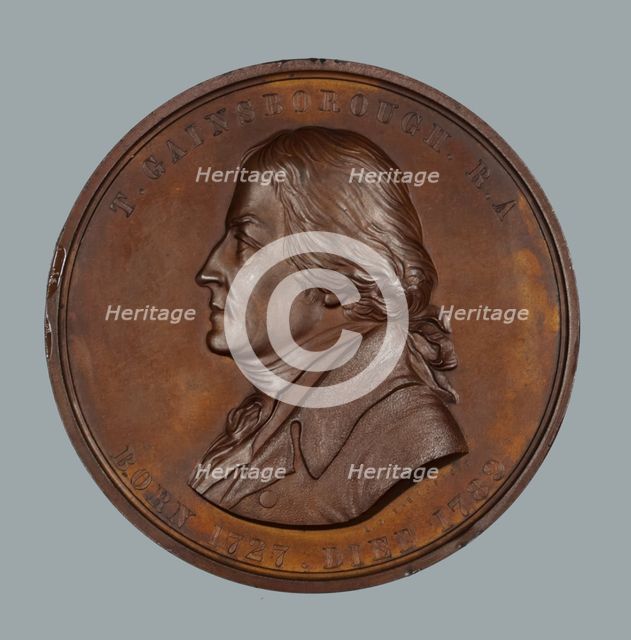 Thomas Gainsborough R.A., Art Union of London medal, 1859. Creator: E. Ortner.