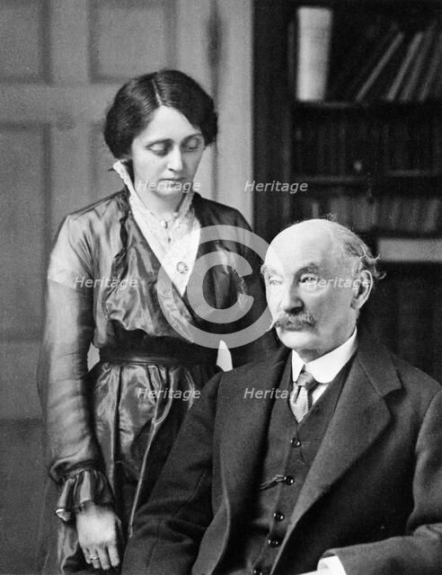 Thomas Hardy, English poet, novelist and dramatist with his second wife, Florence, 1912-1928. Artist: Unknown