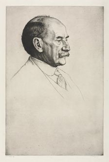 Thomas Hardy, Facing Right, 1910. Creator: William Strang (British, 1859-1921)
