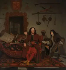 Thomas Hees and his Servant Thomas and Nephews Jan and Andries Hees, 1687. Creator: Michiel van Musscher
