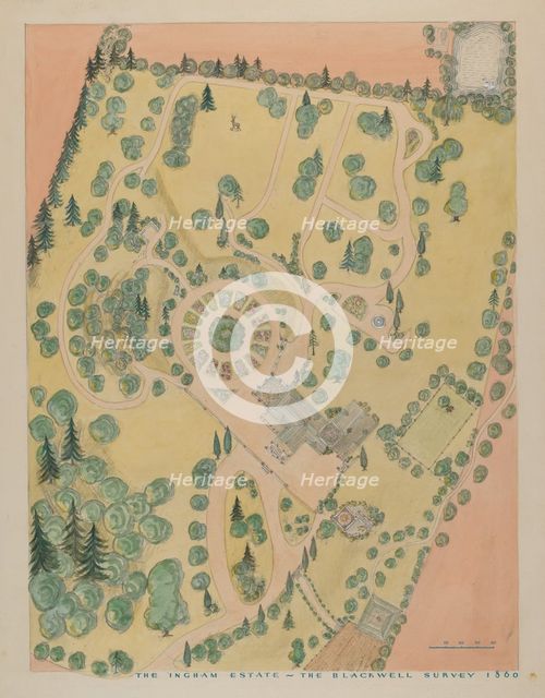 Thomas Ingham Estate, c. 1936. Creators: Gilbert Sackerman, Virginia Richards.