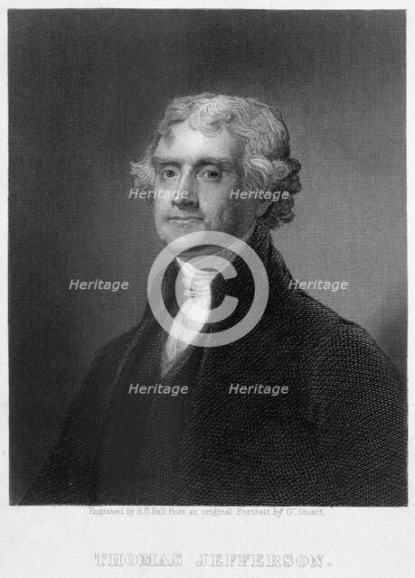 Thomas Jefferson, 3rd President of the United states of America, (19th century). Artist: Henry Bryan Hall I
