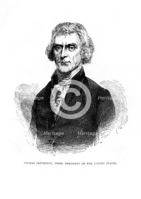 Thomas Jefferson, third President of the United States, 1872. Artist: Unknown