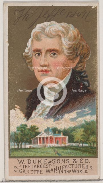 Thomas Jefferson, from the series Great Americans (N76) for Duke brand cigarettes, 1888., 1888. Creator: Unknown.