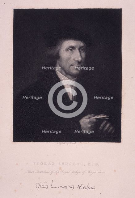 'Thomas Linacre, MD', 1847. Creator: H Cook.