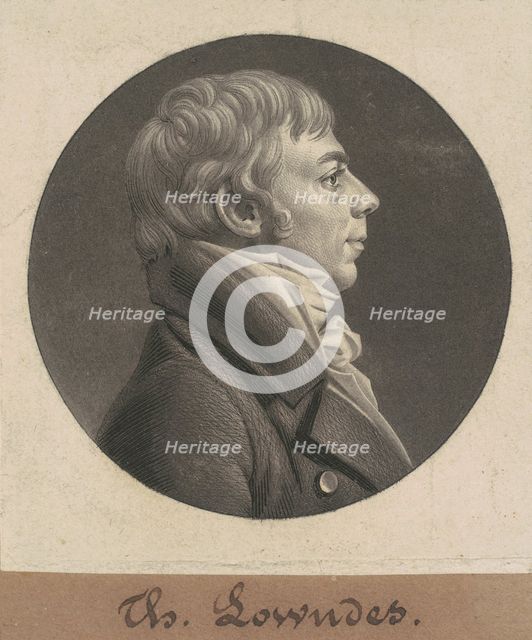 Thomas Lowndes, 1805. Creator: Charles Balthazar Julien Févret de Saint-Mémin.