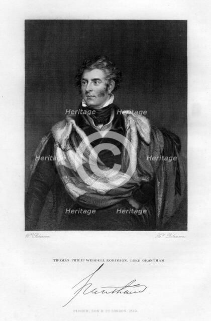 Thomas Philip Weddell Robinson, Lord Grantham, 1829. Artist: H Robinson