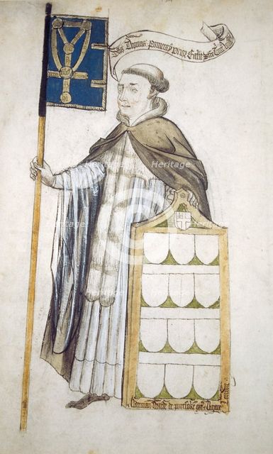 Thomas Pomeroy, Prior of Holy Trinity, in aldermanic robes, c1450.                                   Artist: Roger Leigh