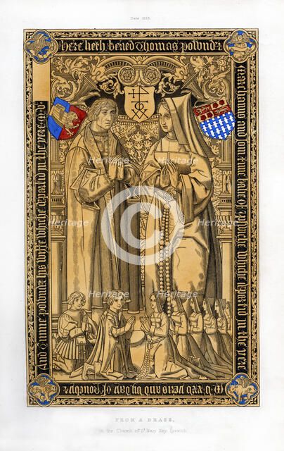 Thomas Pownder, merchant and bailiff of Ipswich, 1525, (1843).Artist: Henry Shaw