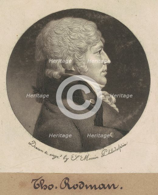 Thomas Rodman, 1799. Creator: Charles Balthazar Julien Févret de Saint-Mémin.