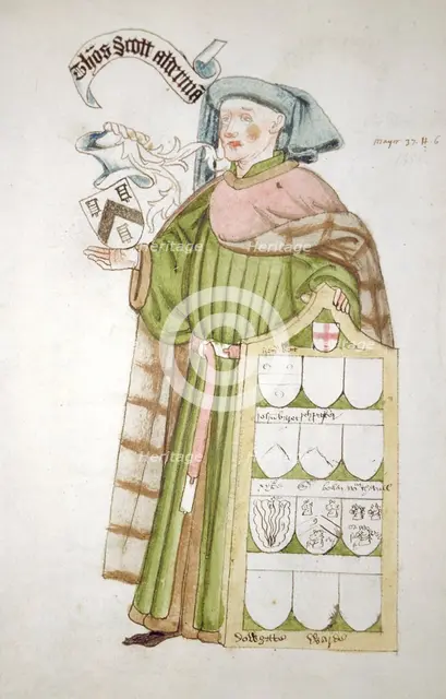 Thomas Scott, Lord Mayor of London 1458-1459, in aldermanic robes, c1450.                            Artist: Roger Leigh