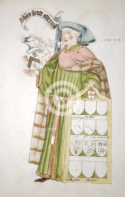 Thomas Scott, Lord Mayor of London 1458-1459, in aldermanic robes, c1450.                            Artist: Roger Leigh