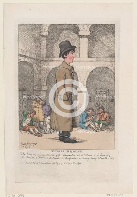 Thomas Simmons, November 9, 1807., November 9, 1807. Creator: Thomas Rowlandson.