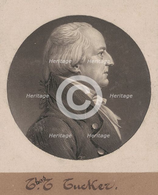 Thomas Tudor Tucker, 1805. Creator: Charles Balthazar Julien Févret de Saint-Mémin.
