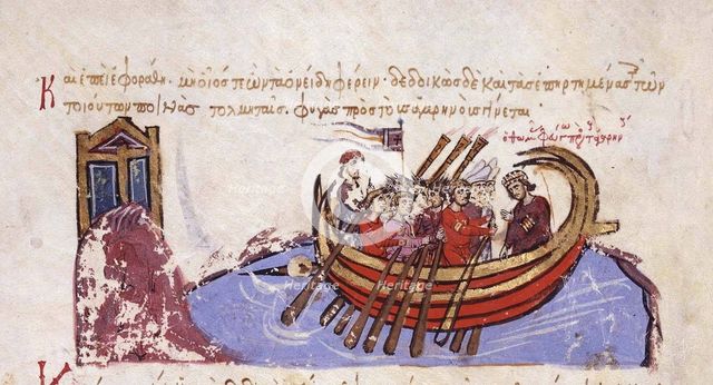 Thomas the Slav flees to the Arabs (Miniature from the Madrid Skylitzes), 11th-12th century. Artist: Anonymous  