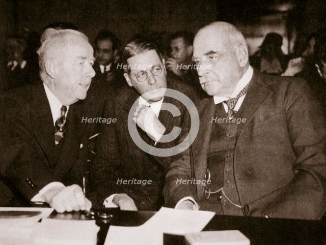 Thomas W Lamont, George Whitney, and JP Morgan, American financiers, 1930s. Artist: Unknown