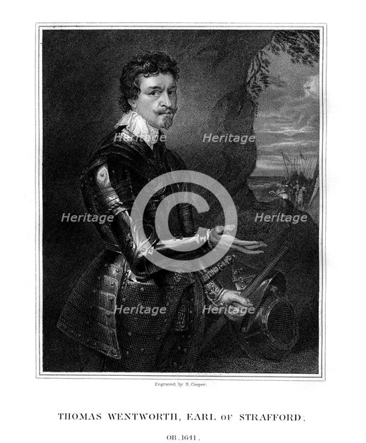 Thomas Wentworth, 1st Earl of Strafford, English statesman, (1823).Artist: R Cooper