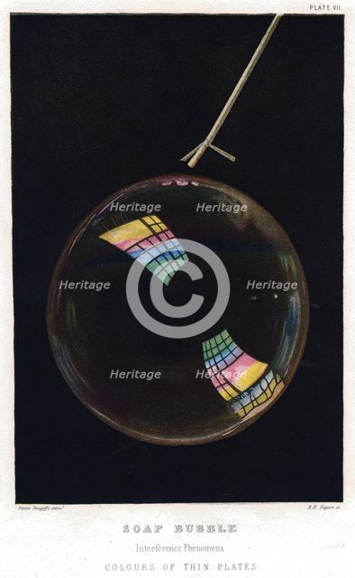 Thomas Young (1773-1829), Thin films illustrated by soap bubble, 1872.  Creator: Unknown.