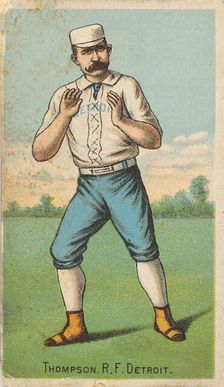 Thompson, Right Field, Detroit, from "Gold Coin" Tobacco Issue, 1887. Creator: D Buchner & Co