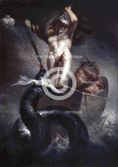 Thor battering the Midgard Serpent, 1790. Creator: Henry Fuseli.