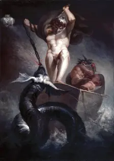 Thor battering the Midgard Serpent, 1790. Creator: Henry Fuseli