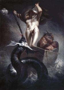 Thor battering the Midgard Serpent, 1790. Creator: Henry Fuseli