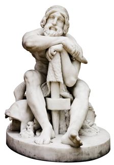 Thor Resting with his Hammer, c. 1828. Artist: Freund, Hermann Ernst (1786-1840)