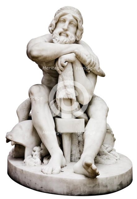 Thor Resting with his Hammer, c. 1828. Artist: Freund, Hermann Ernst (1786-1840)