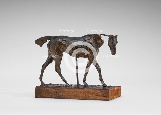 Thoroughbred Horse Walking, Part of the Neck Missing, early 1870s. Creator: Edgar Degas.