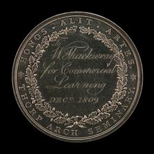 Thorp Seminary Award [reverse], c. 1800, inscribed 1809. Creator: Unknown
