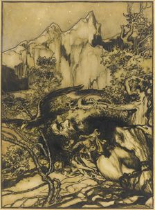 Thor's Journey to the Land of the Giants, 1901. Artist: Rackham, Arthur (1867-1939)