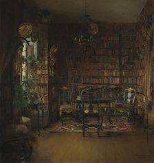 Thorvald Boeck's Library, 1902. Creator: Harriet Backer