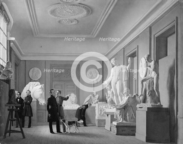 Thorvaldsen's Studio in the Royal Academy of Fine Arts, Copenhagen, 1836. Creator: Johan Vilhelm Gertner.