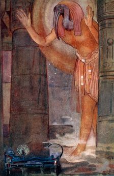 Thoth and the Chief Magician 1925. Creator: Evelyn Paul