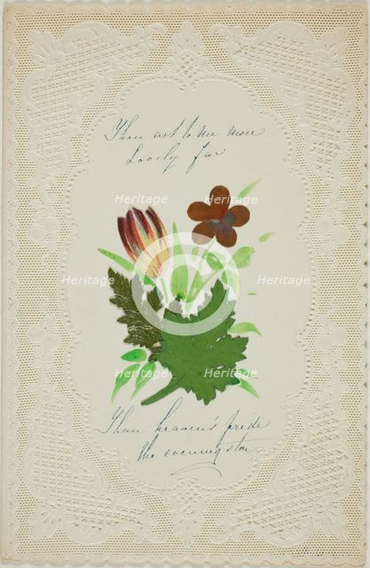 Thou Art to Me More Lovely (valentine), c. 1850. Creator: George Meek.