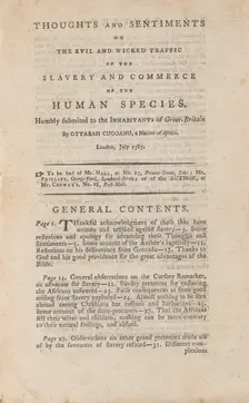 Thoughts and sentiments on the evil and wicked traffic of the slavery and...London, July 1787. Creator: Unknown