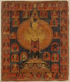 Thousand-Armed Chenresi, a Cosmic Form of the Bodhisattva Avalokiteshvara, 14th century. Creator: Unknown