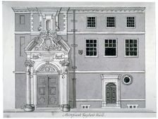 Threadneedle Street front, Merchant Taylors Hall, City of London, c1780. Artist: Anon