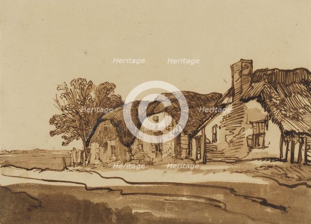 Three cottages by a road,  c.1640. Creator: Rembrandt Harmensz van Rijn.