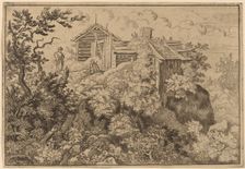 Three Cottages on a Rock, probably c. 1645/1656. Creator: Allart van Everdingen