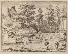 Three Cottages, probably c. 1645/1656. Creator: Allart van Everdingen