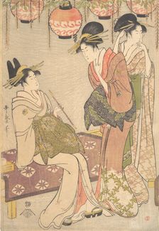 Three Courtesans, late 18th-early 19th century. Creator: Kitagawa Utamaro