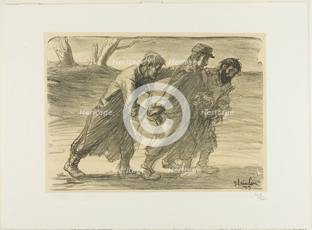 Three Comrades, plate five from Actualités, 1915. Creator: Theophile Alexandre Steinlen.