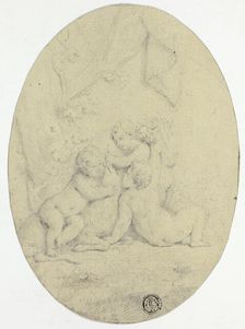 Three Children and a Goat, n.d. Creator: Unknown