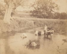 [Three Children and a Dog Playing in the Creek, July 4, 1883], 1883., 1883. Creator: Thomas Eakins