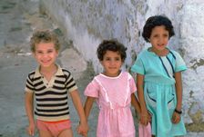 Three children in Kairouan, Tunisia