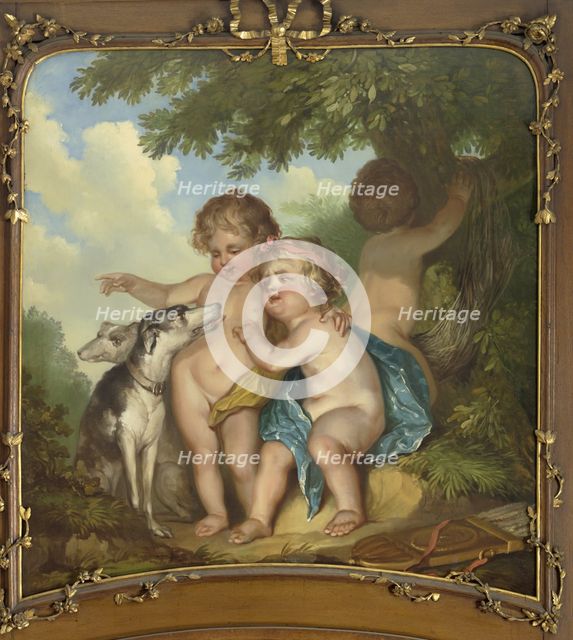 Three children with two dogs, 1771.  Creator: Juriaan Andriessen.
