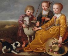 Three children with a goat and a doggie in a landscape, 1639. Creator: Cuyp, Jacob Gerritsz (1594-1651)