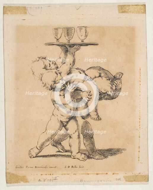 Three Children with a Tray, ca. 1638. Creator: Stefano della Bella.