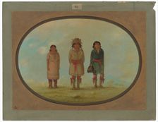 Three Creek Indians, 1861/1869. Creator: George Catlin
